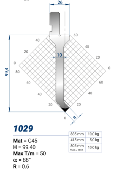 1029 Пуансон 88° AMADA PROMECAM STYLE